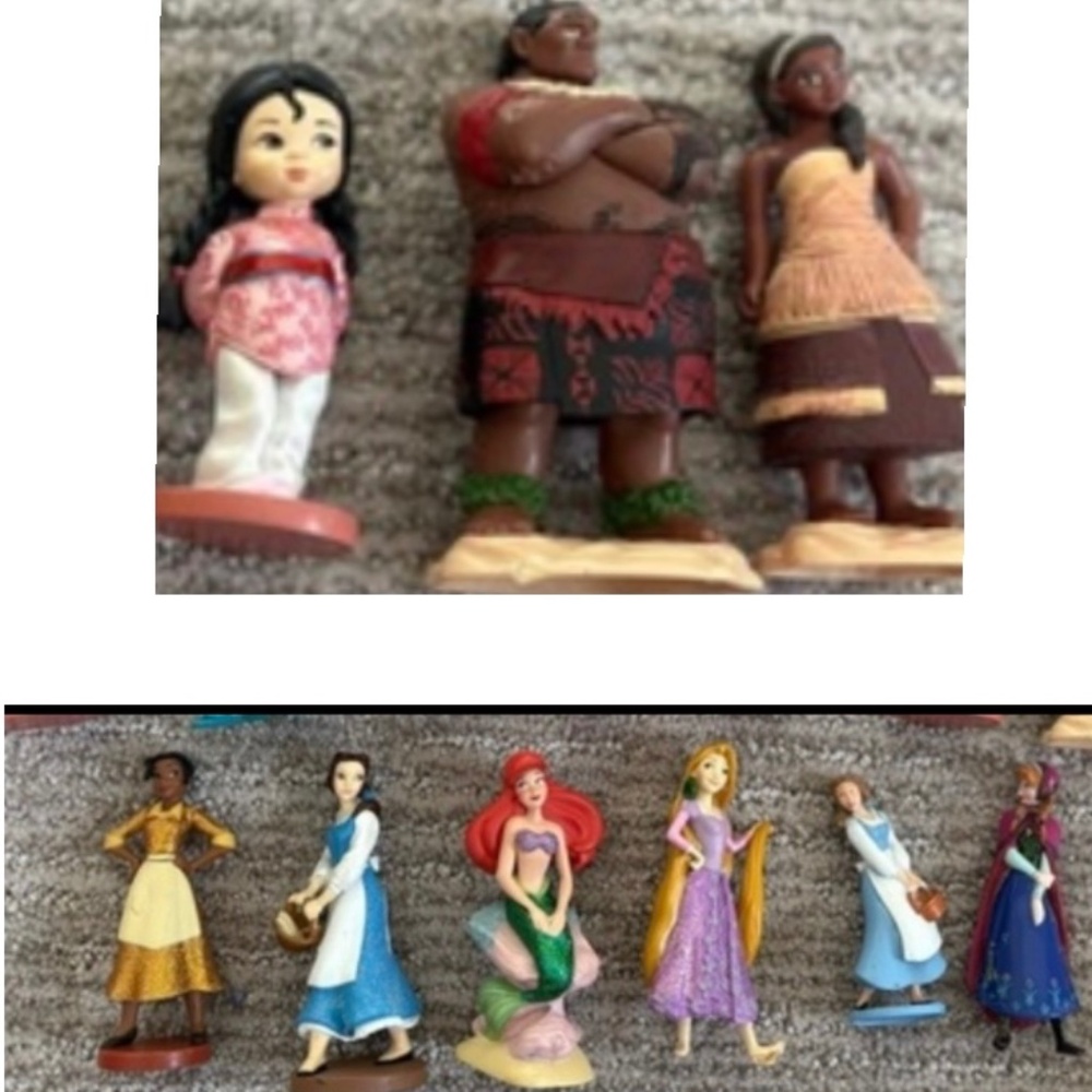Total of 10 charchters mona movie , belle ,ariel ,tangeled have some minor marks